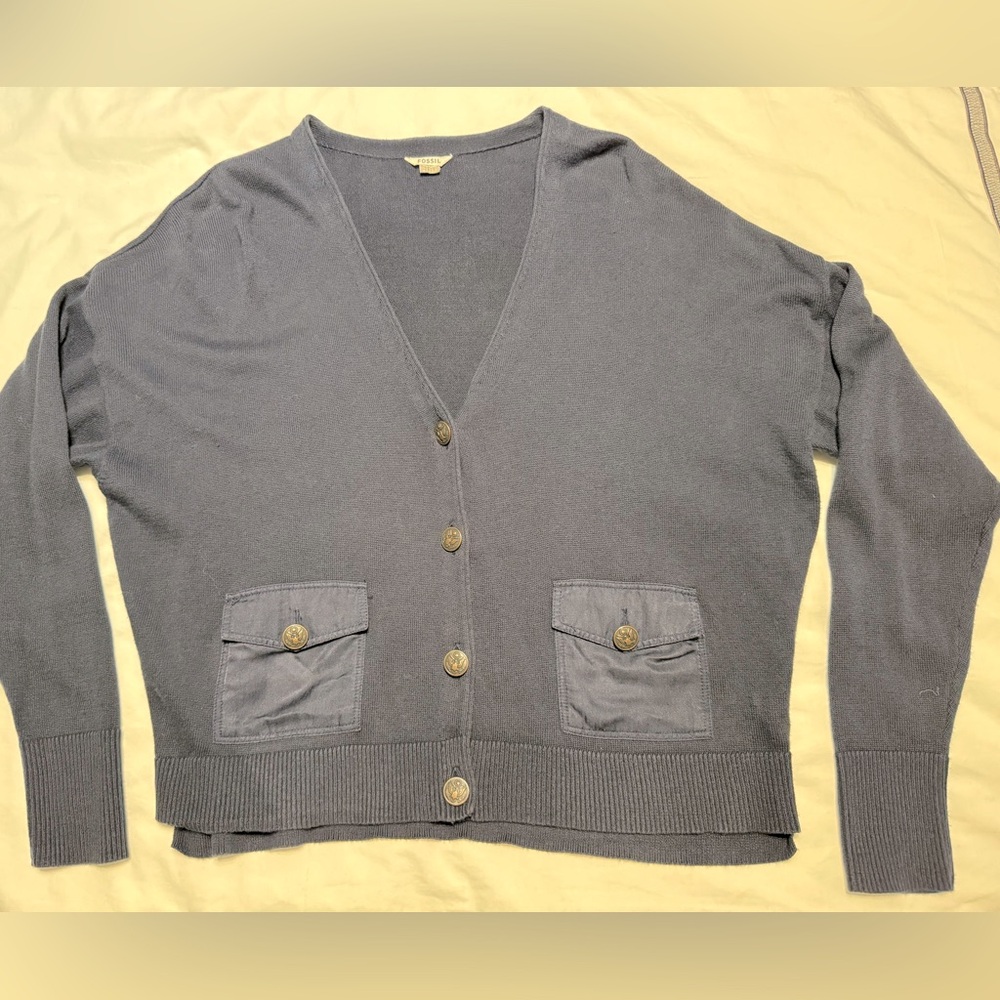 Fossil Women’s Navy V-Neck Cardigan